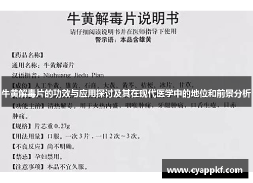牛黄解毒片的功效与应用探讨及其在现代医学中的地位和前景分析